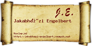 Jakabházi Engelbert névjegykártya